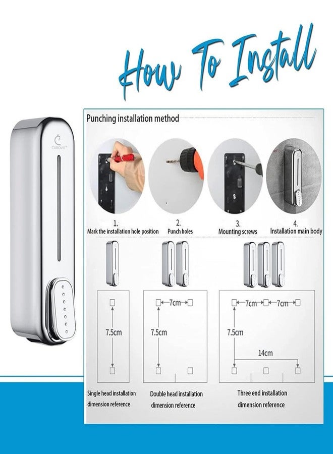 COSVIT Silver Dolphin Soap Dispenser ABS Plastic Wall Mounted 350ml (Pack of 1) - Image 5