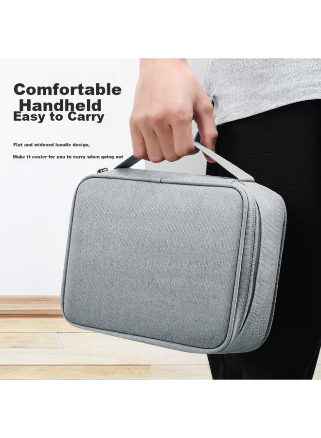 BUBM Biyoumei Cable Management Pouch, Laptop Charging Cable, Power Bank, Hard Drive Travel Portable Digital Accessory Organizer Bag, Single Layer Medium Size, Gray - Image 2