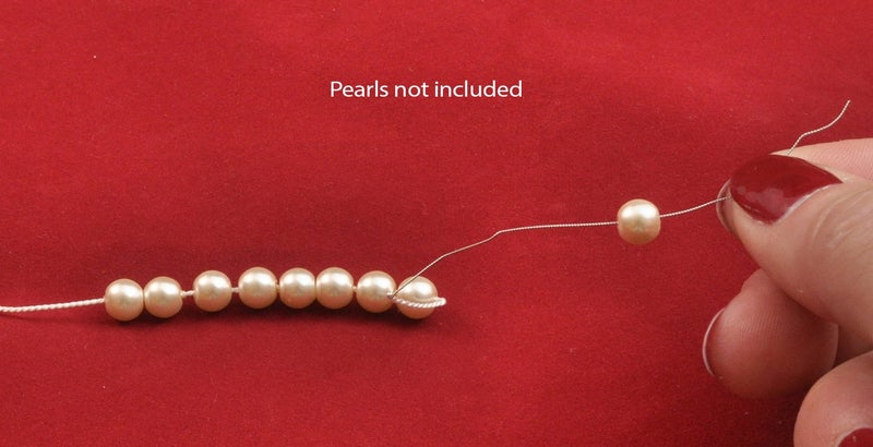 Bead Buddy 0.6mm Natural White Silk Cord Thread with Attached Needle - Ideal for Jewelry Making - 2m Long - Image 3