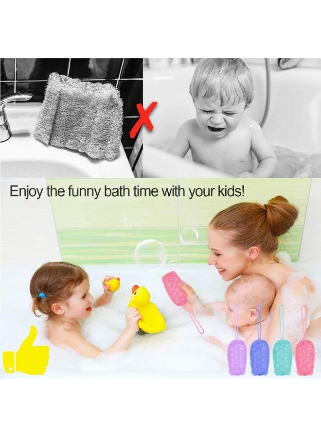 FALMER Dual-Sided Silicone Bath Sponge with Flexible Ultra-Soft Sponge – Deep Cleansing and Exfoliating for Skin, Body Massage and Blood Circulation Improvement – Multi-Function Shower Sponge for Women, Men, and Kids – Safe for All Skin Types Including Sensitive Skin – Built-In Hanging Loop for Easy Drying and Storage - Image 5