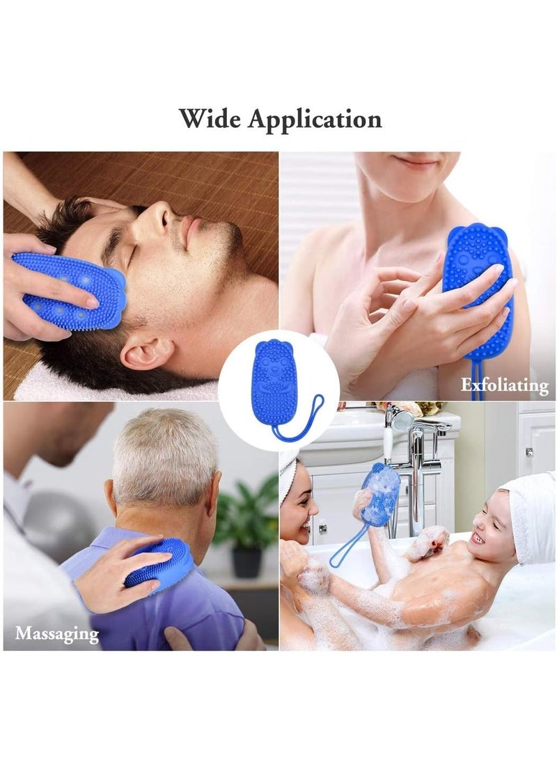 FALMER Dual-Sided Silicone Bath Sponge with Flexible Ultra-Soft Sponge – Deep Cleansing and Exfoliating for Skin, Body Massage and Blood Circulation Improvement – Multi-Function Shower Sponge for Women, Men, and Kids – Safe for All Skin Types Including Sensitive Skin – Built-In Hanging Loop for Easy Drying and Storage - Image 3
