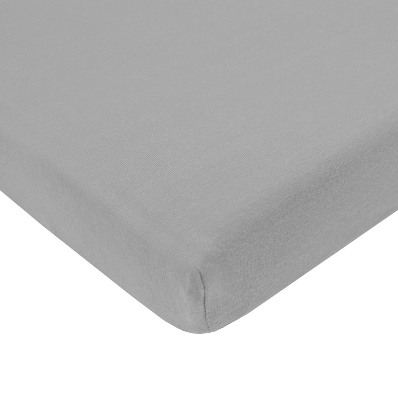TL Care 100% Natural Cotton Fitted Mini Crib Sheet 38" x 24" - Soft & Breathable Small Nesting Portable Crib Sheet, Fits Pack N Play Mattresses, Gray, for Boys & Girls - Image 1
