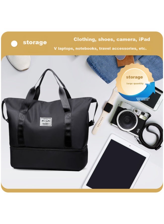 NOLANSEND Nuolansendi Travel Bag, Large Capacity Handheld Bag For Men And Women, Military Training Sports Fitness Bag, Short-trip Luggage Storage Bag, 515 Black - Image 3