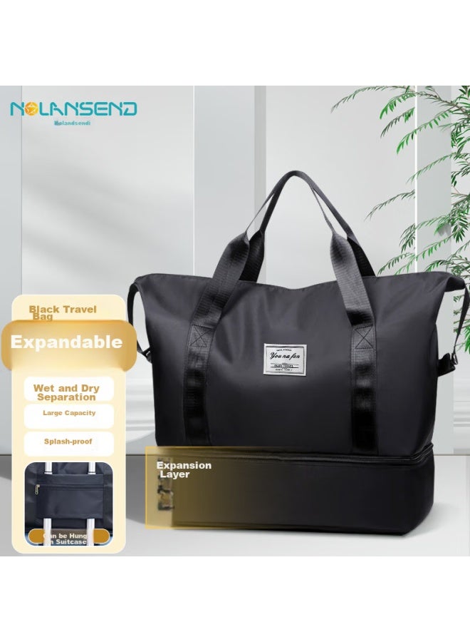 NOLANSEND Nuolansendi Travel Bag, Large Capacity Handheld Bag For Men And Women, Military Training Sports Fitness Bag, Short-trip Luggage Storage Bag, 515 Black - Image 1