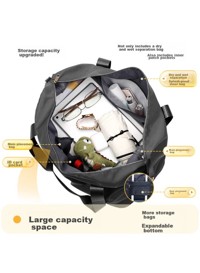 NOLANSEND Nuolansendi Travel Bag, Large Capacity Handheld Bag For Men And Women, Military Training Sports Fitness Bag, Short-trip Luggage Storage Bag, 515 Black - Image 5