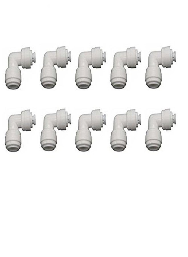 YZM Quick Connect fittings RO Water Filters Pack of 10 ( Elbow, 1/4" to 3/8" Tube OD)