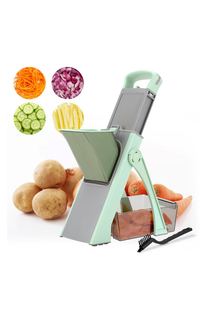 INKBIRD مبشرة خضار مطورة للمطبخ بسماكة قابلة للتعديل من 0.1-8 مم وشفرات جوليان مع مكبس أمان وحاوية - قواطع طعام شاملة مثالية للبطاطس والجزر والسلطات - Image 1