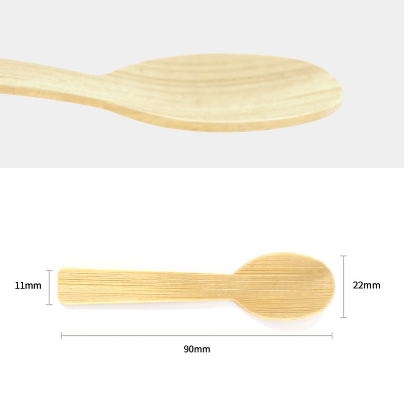 Banbu Bamboo Utensils | 200PK Mini-Bamboo Spoon 3.54"" Disposable Small 100% Biodegradable Compostable Cutlery Set Eco Friendly Renewable Natural - Image 2