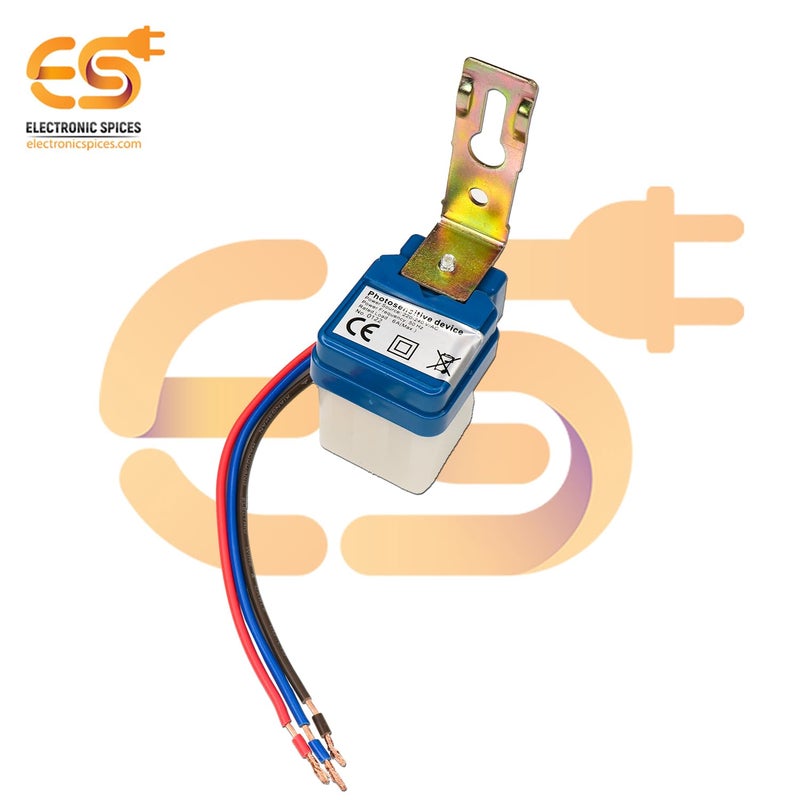 Electronicspices مفتاح استشعار ضوء فوتوسيل مقاوم للماء 220 فولت أوتوماتيكي يعمل نهارًا وليلاً 6 أمبير لتشغيل الإضاءة - عبوة من 5 - Image 3