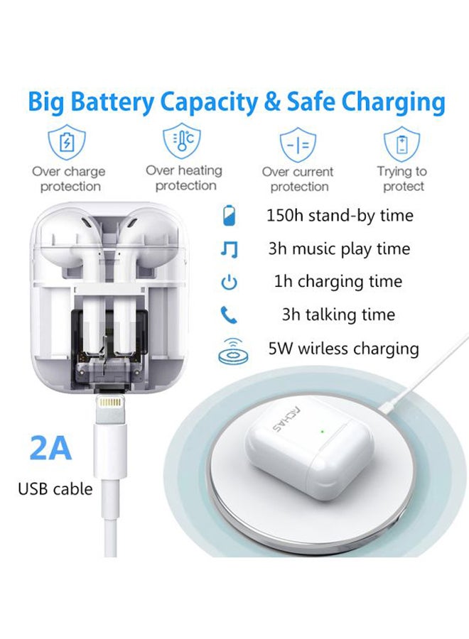 ACHAS In-Ear Bluetooth Earbuds With Charging Box White - Image 4