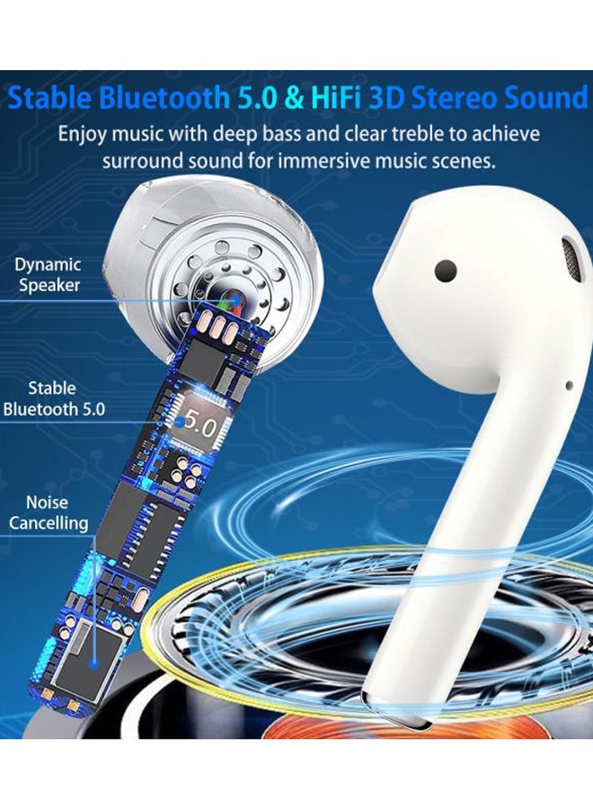 ACHAS In-Ear Bluetooth Earbuds With Charging Box White - Image 2