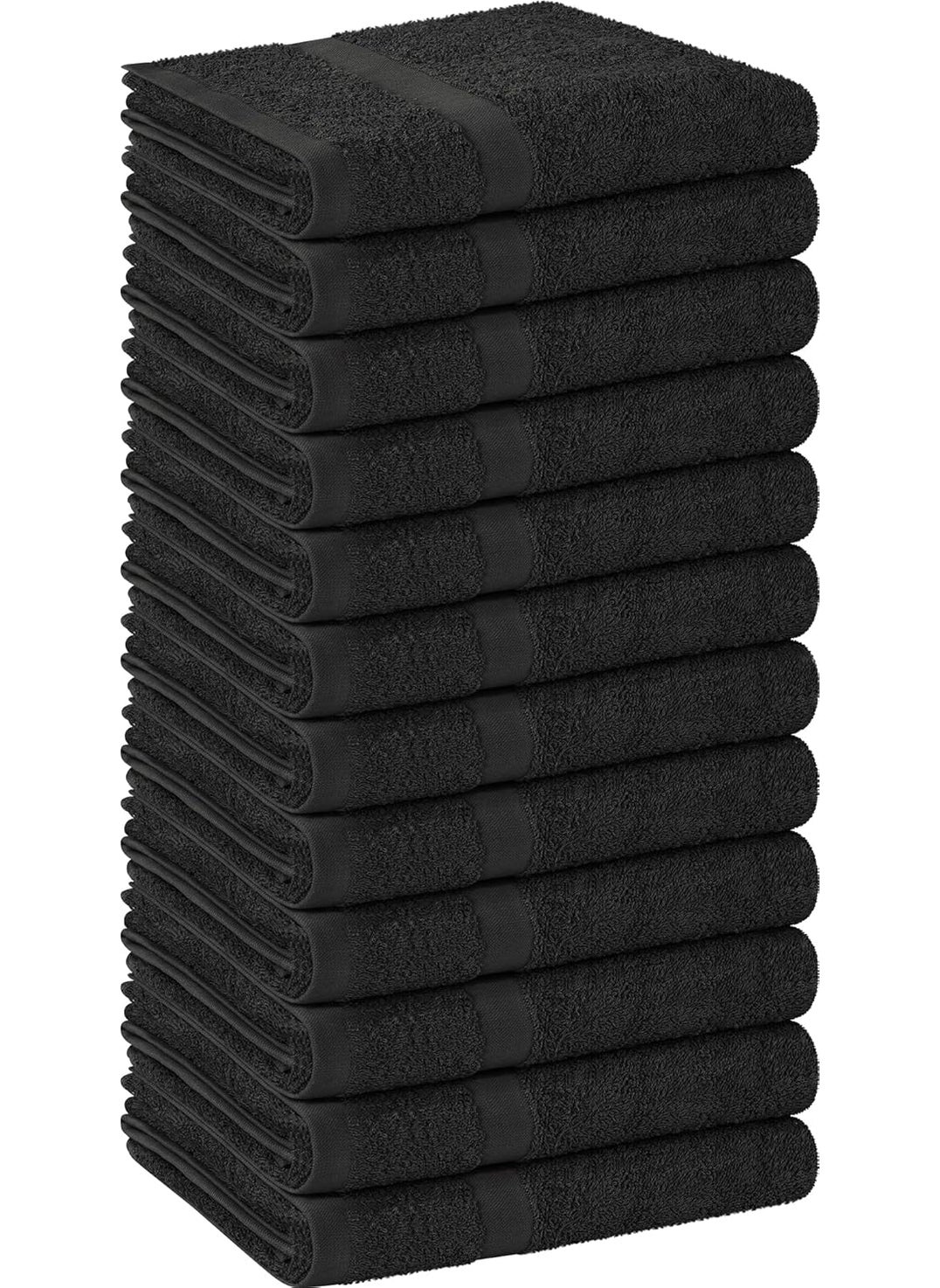 Utopia Towels - Utopia Towels  Salon Towel Pack of 12 Not Bleach Proof 16x27 Inches Highly Absorbent Cotton Towels for Hand Gym Beauty Spa and Home Hair Care Black - Image 1
