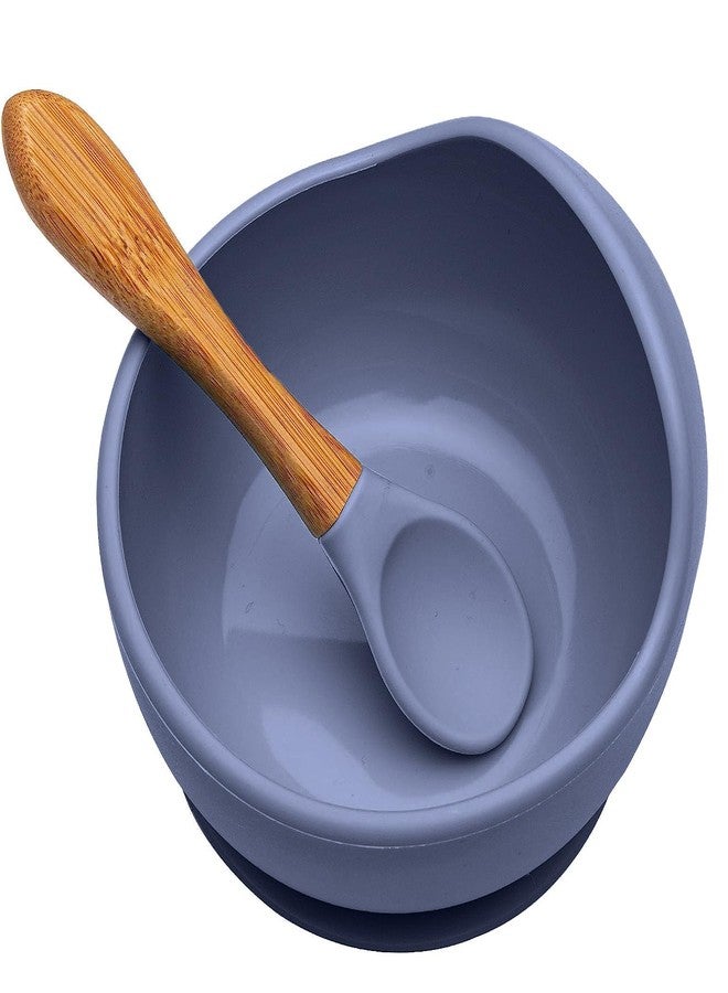pepplo Silicone Baby Bowls with Suction Stay Put Silicone Food Bowl for Babies Kids Toddlers Infants Baby Led Weaning Spoon Baby Utensils Baby Self-Feeding Bowls with Spoon (Dark Blue) - Image 1