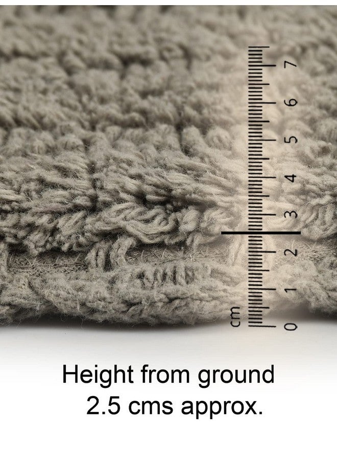 SASHAA WORLD Round Reversible Crochet Bath Mat, Super Absorbent 100% Cotton & Quick Dry Bath Rug for Bathroom Floor Mats (60 cm,Grey) - Image 3