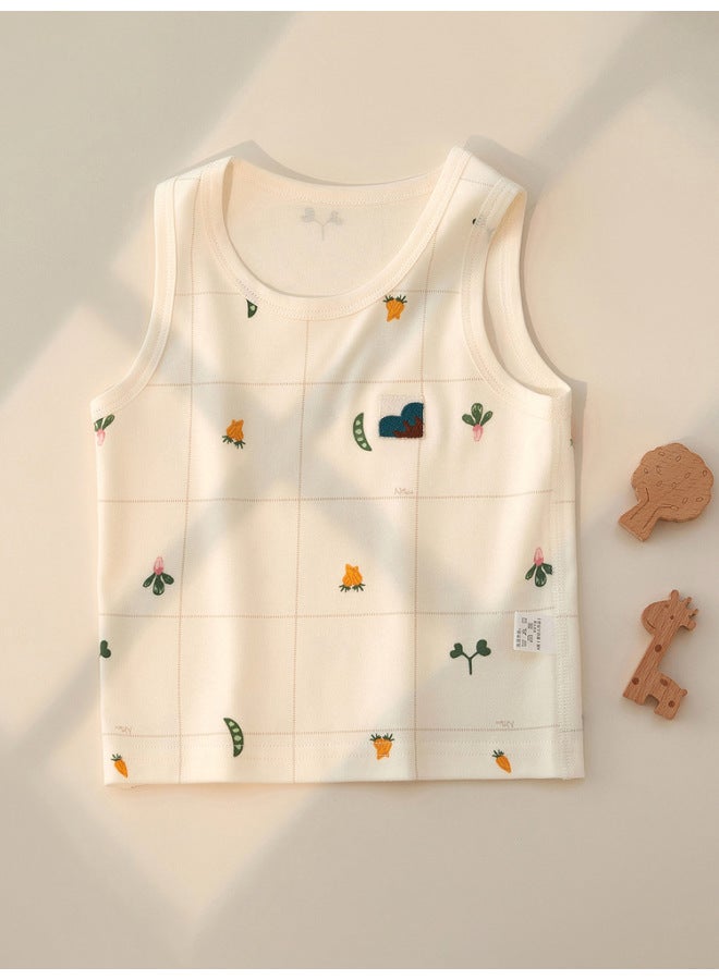 Children's cotton vest summer thin men's and women's clothing baby baby inner T-shirt bottoming undershirt I-shaped vest - Image 2