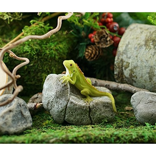 Top Collection Miniature Fairy Garden and Terrarium Iguana on Rock Statue - Image 2