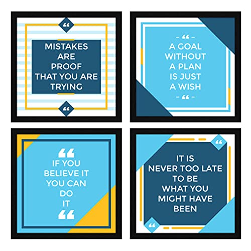 ArtX Paper Motivational Quotes You Can Do It Wall Art Painting, Framed Paintings For Home Office Decor 20 X 20 inches (Combined), 10.0 X 10.0 each, Multicolor Posters With Frame, Set of 4 - Image 1