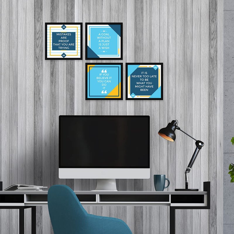 ArtX Paper Motivational Quotes You Can Do It Wall Art Painting, Framed Paintings For Home Office Decor 20 X 20 inches (Combined), 10.0 X 10.0 each, Multicolor Posters With Frame, Set of 4 - Image 4