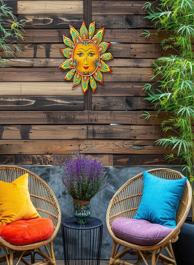 Daogtc Metal Sun Flower Wall Decor,13 inches Outdoor Sun Art Hanging Decoration for gardens, farmhouses, courtyards, fences, living rooms, bedrooms,Great Gifts for Family Friends - Image 5