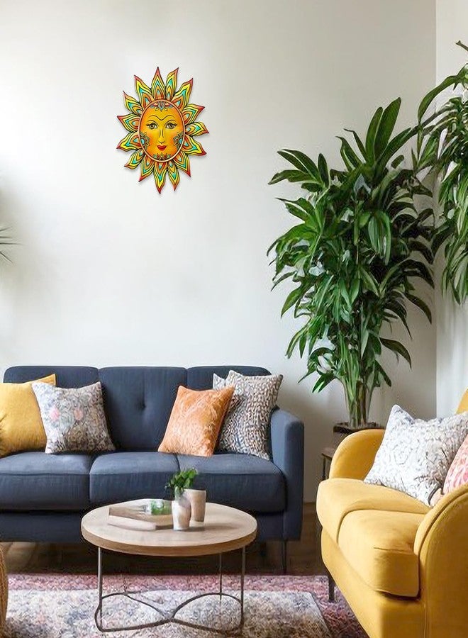 Daogtc Metal Sun Flower Wall Decor,13 inches Outdoor Sun Art Hanging Decoration for gardens, farmhouses, courtyards, fences, living rooms, bedrooms,Great Gifts for Family Friends - Image 2