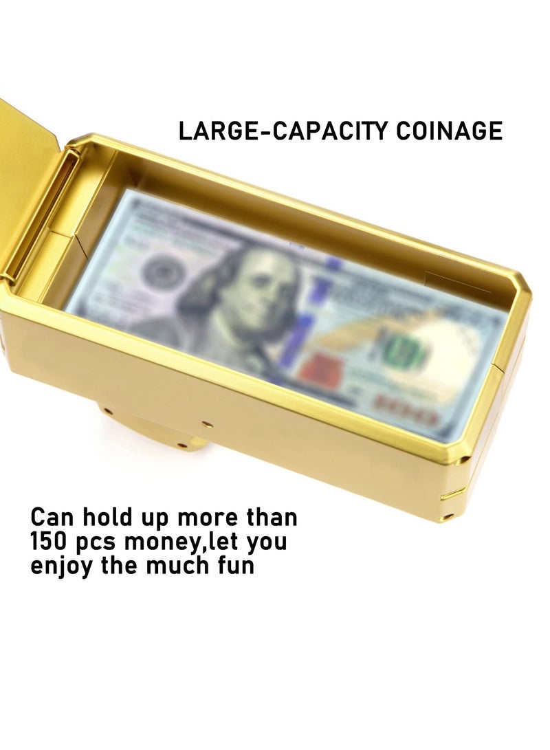 Excefore Golden Money Shooter, Make it Rain/Spray Money Gun Paper Playing Toy, Super Money Gun Make it Rain Toy Gun, Handheld Spray Cash Gun for Game Movies Party Supplies - Image 2