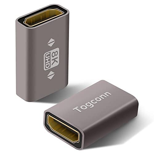Togconn 8K HDMI Coupler 2 Pack, HDMI 2.1 Female to Female Connector HDMI Extension Adapter, Supports 4K@120Hz,8K@60Hz, 2K, Compatible with HDTV, Monitors, Laptop, Projector, PS5/4, Xbox X - Image 1