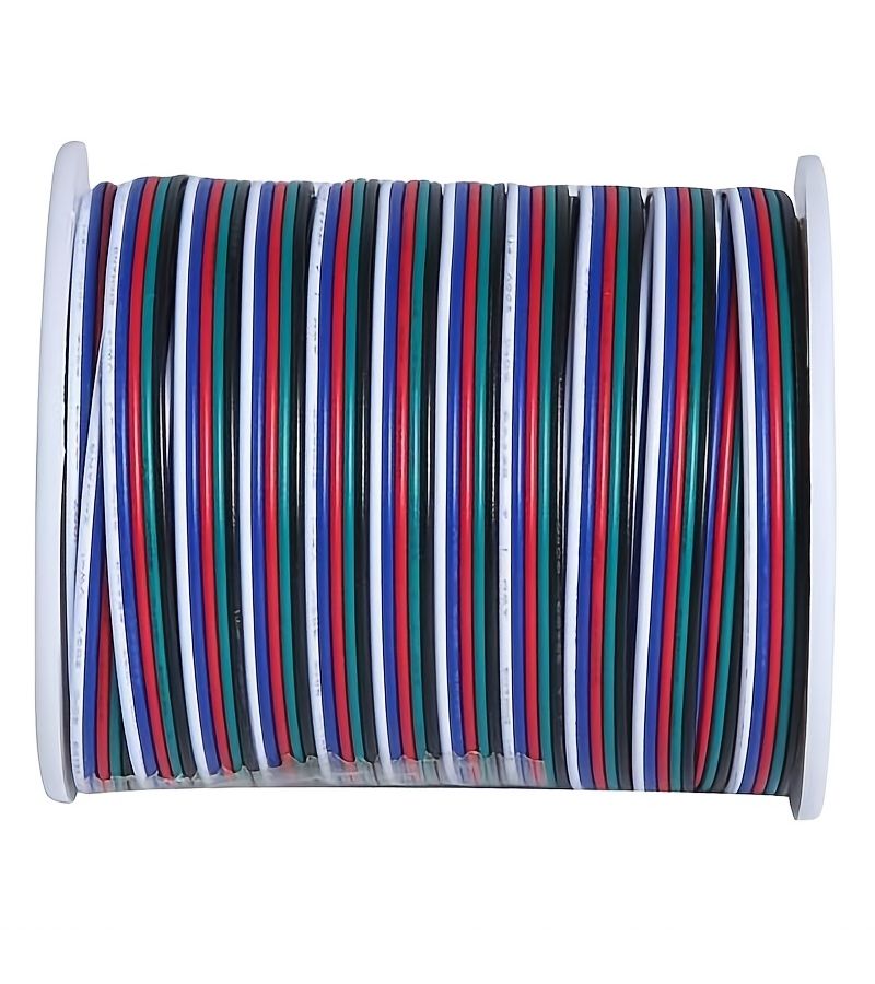 Five Color PVC Wires 18AWG 20AWG 22AWG Tinned Copper Flexible Low Voltage Wire 15V 2V 24V 36V 5C22AWG 16.4FT For FCOB COB 5050 SMD RGBW LED Strip Lights Automotive Wiring Light Strings Marine - Image 2