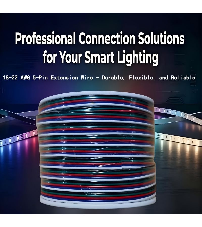 Five Color PVC Wires 18AWG 20AWG 22AWG Tinned Copper Flexible Low Voltage Wire 15V 2V 24V 36V 5C22AWG 16.4FT For FCOB COB 5050 SMD RGBW LED Strip Lights Automotive Wiring Light Strings Marine - Image 4