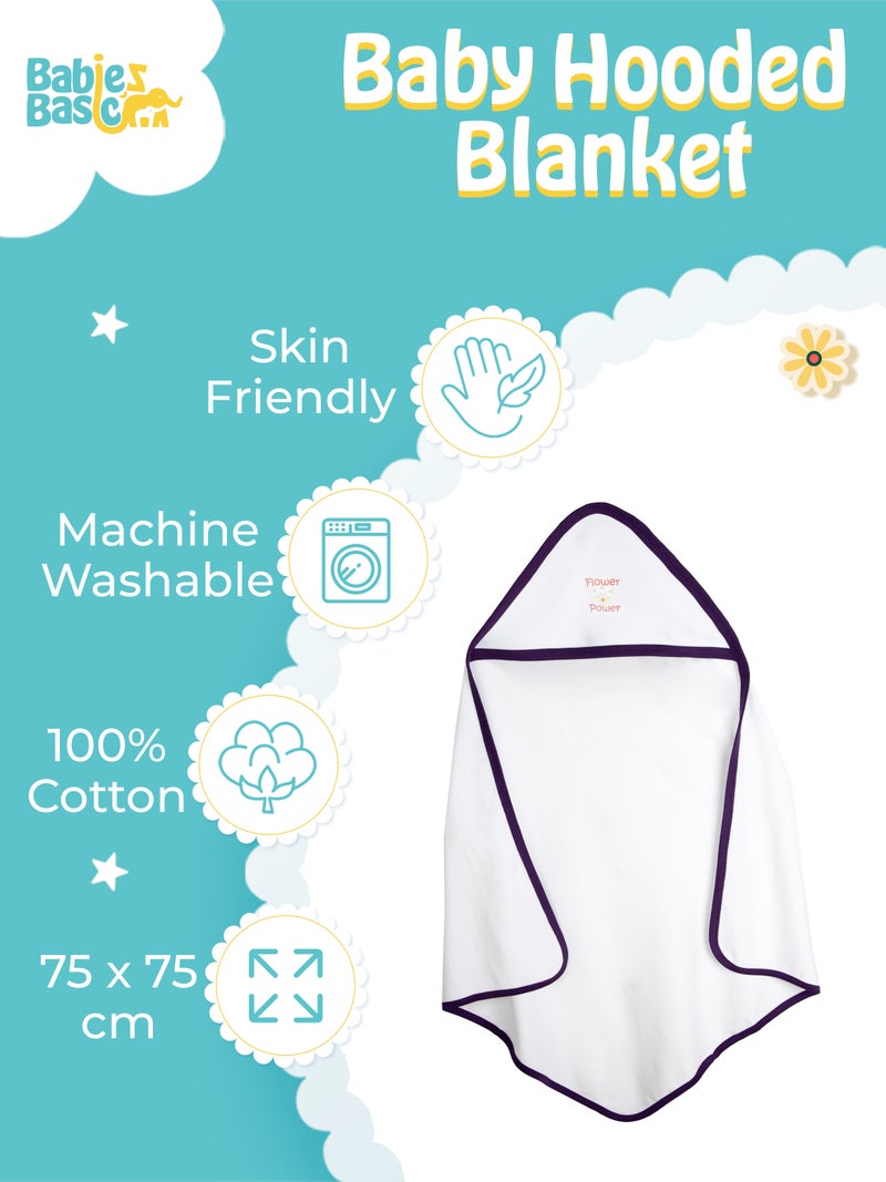 بابيز_بيسك بيبيز بيسك قماط / بطانية استقبال للمولود الجديد من القطن 100%, أرجواني - Image 4