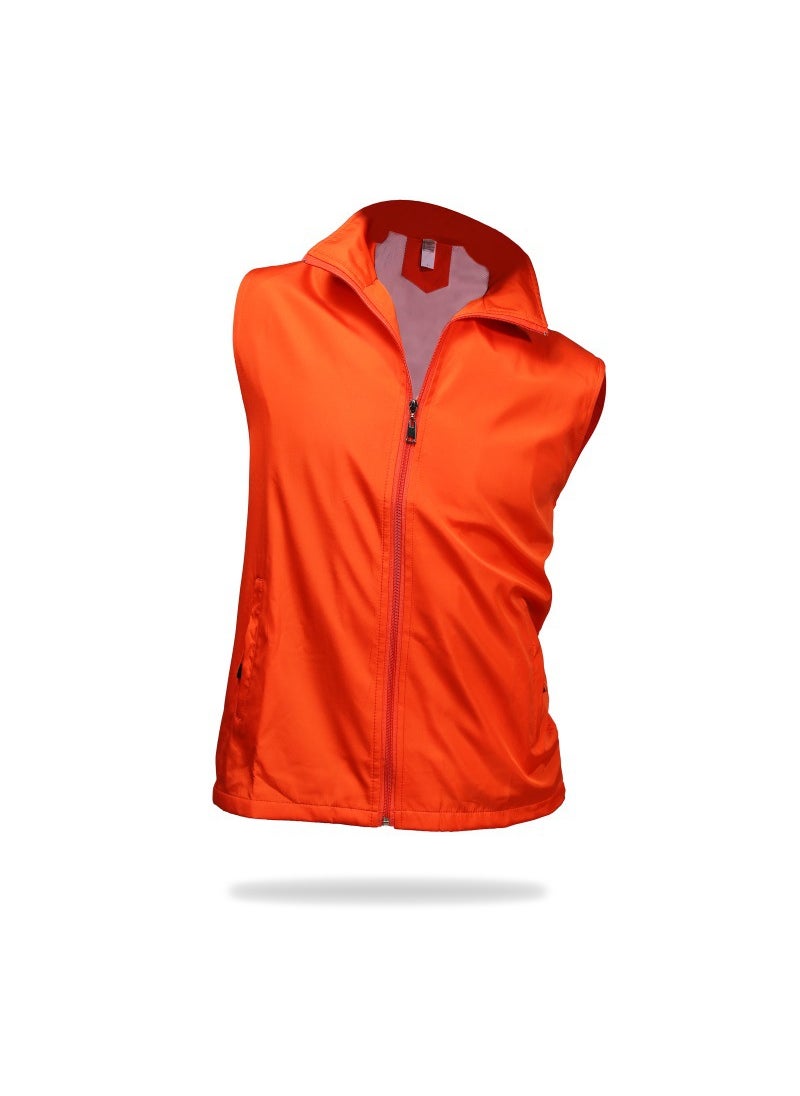 Generic - Elegant Winter Zip-up White Duck Down Cardigan Hoodless Solid Color Straight-leg Comfortable Wool Stand Collar Casual Sweater Orange - Image 1