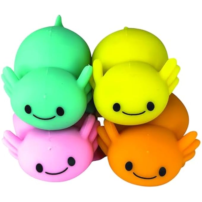 Geddes Raymond Sand-A-Lotl Squishy Toys for Kids (Set of 12) - Axolotl Stress Buster Toys in 4 Colors Ideal for Squeezing and Stretching - Image 4