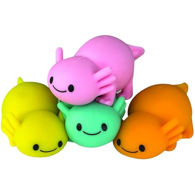 Geddes Raymond Sand-A-Lotl Squishy Toys for Kids (Set of 12) - Axolotl Stress Buster Toys in 4 Colors Ideal for Squeezing and Stretching - Image 5