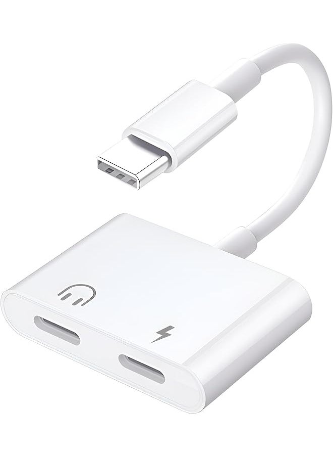 erorex - Usb C To Dual Usb C Audio Headphone And Charging Adapter 2 In 1 Dual Usb C Splitter For Iphone 15 Pro Max Plus Compatible With Ipad Pro Air Galaxy S23 S22 S21 Google Pixel 7 6 5 4 - Image 1