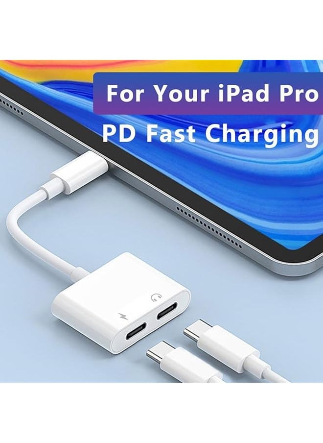erorex - Usb C To Dual Usb C Audio Headphone And Charging Adapter 2 In 1 Dual Usb C Splitter For Iphone 15 Pro Max Plus Compatible With Ipad Pro Air Galaxy S23 S22 S21 Google Pixel 7 6 5 4 - Image 1