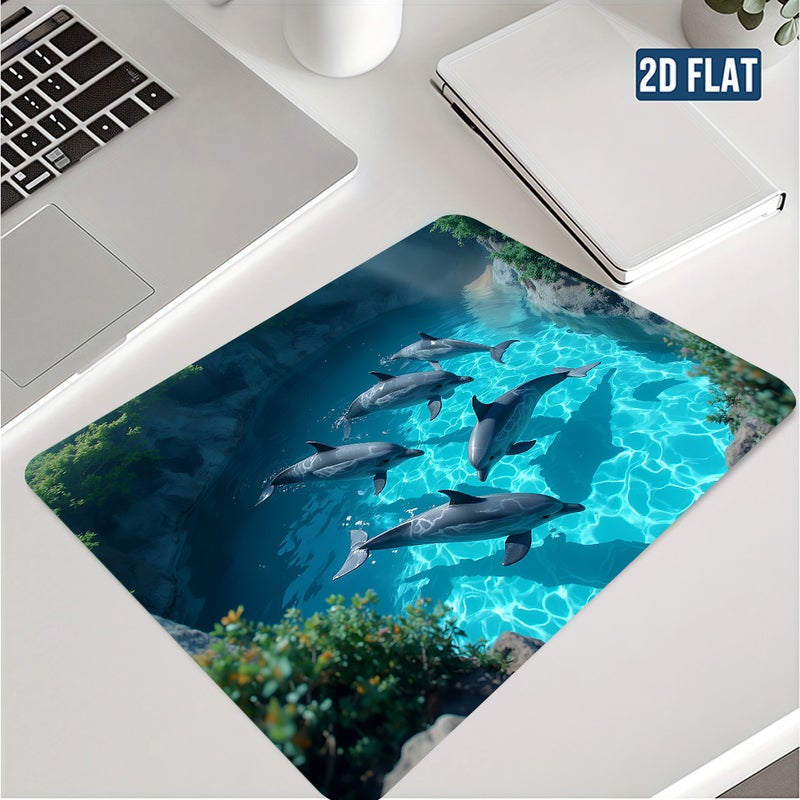 Quick Dry Absorbent Bathroom Mat 40x60 cm Non Slip Dolphin Ocean Theme - Image 3