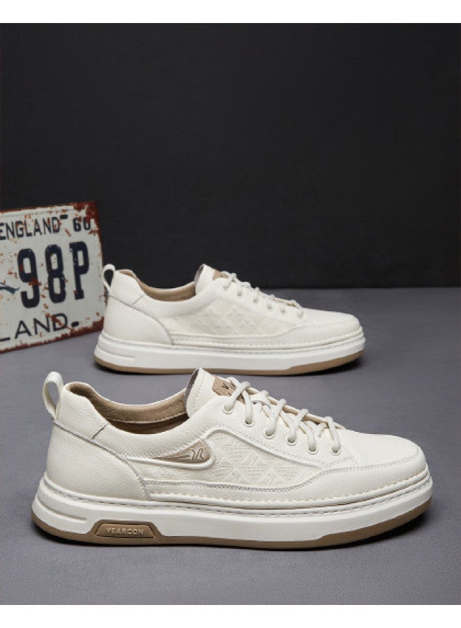 یاركون أحذية رياضية متعددة الاستخدامات للرجال من القماش، أحذية رياضية عصرية مريحة بيضاء بأسلوب ريترو، أحذية خفيفة للجري مناسبة للخريف - Image 1