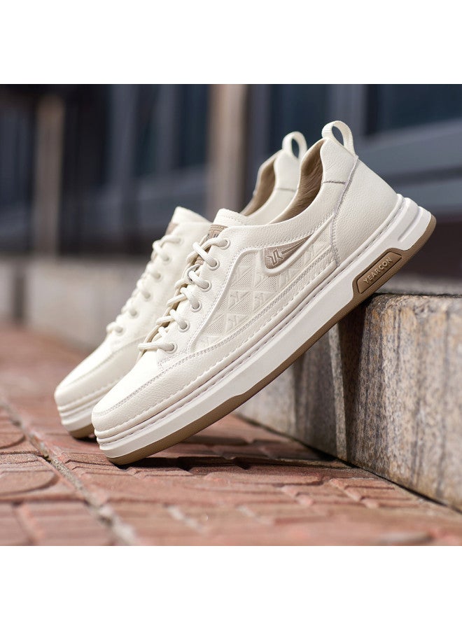 یاركون أحذية رياضية متعددة الاستخدامات للرجال من القماش، أحذية رياضية عصرية مريحة بيضاء بأسلوب ريترو، أحذية خفيفة للجري مناسبة للخريف - Image 4