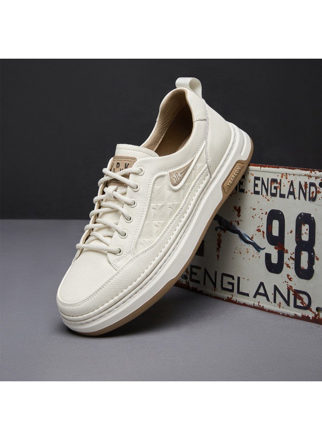 یاركون أحذية رياضية متعددة الاستخدامات للرجال من القماش، أحذية رياضية عصرية مريحة بيضاء بأسلوب ريترو، أحذية خفيفة للجري مناسبة للخريف - Image 3