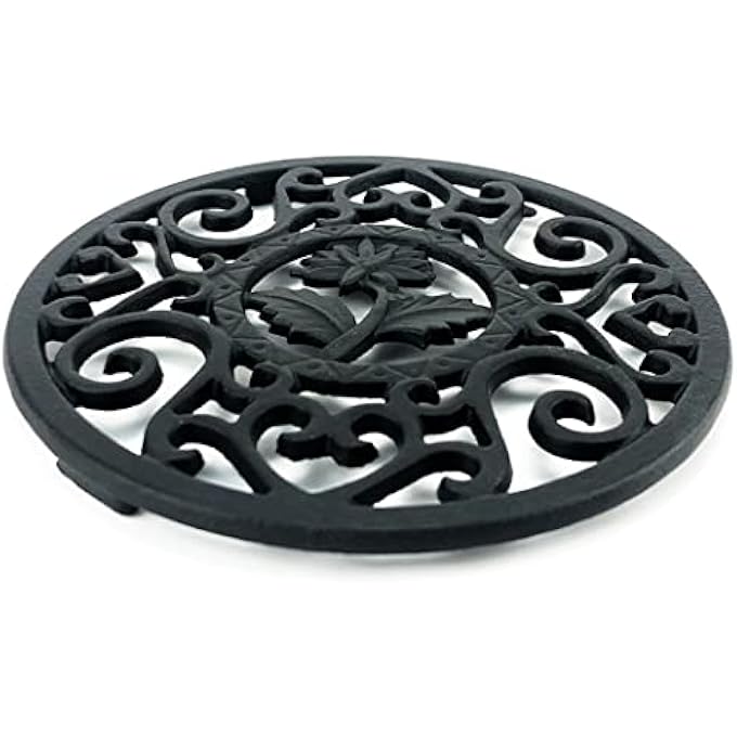 Tealand Heat Resistant Cast Iron Trivet Flower Pad For Teapots Hotpots Pans Casserole Dishes 133Cm Black - Image 2