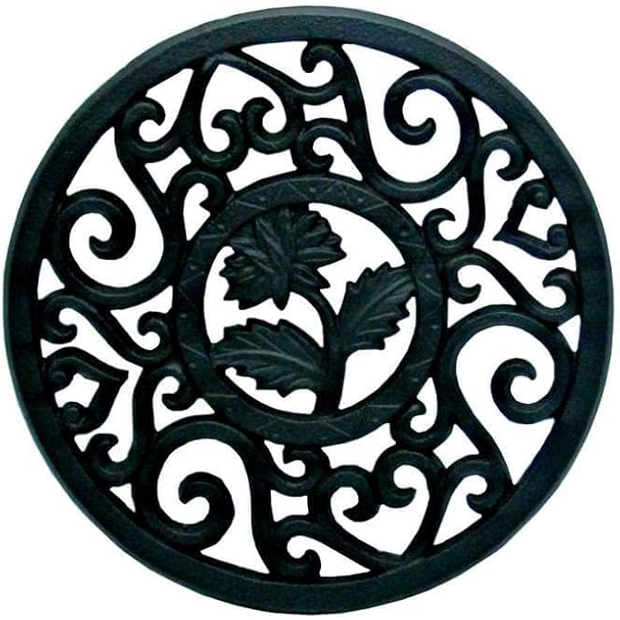 Tealand Heat Resistant Cast Iron Trivet Flower Pad For Teapots Hotpots Pans Casserole Dishes 133Cm Black - Image 1