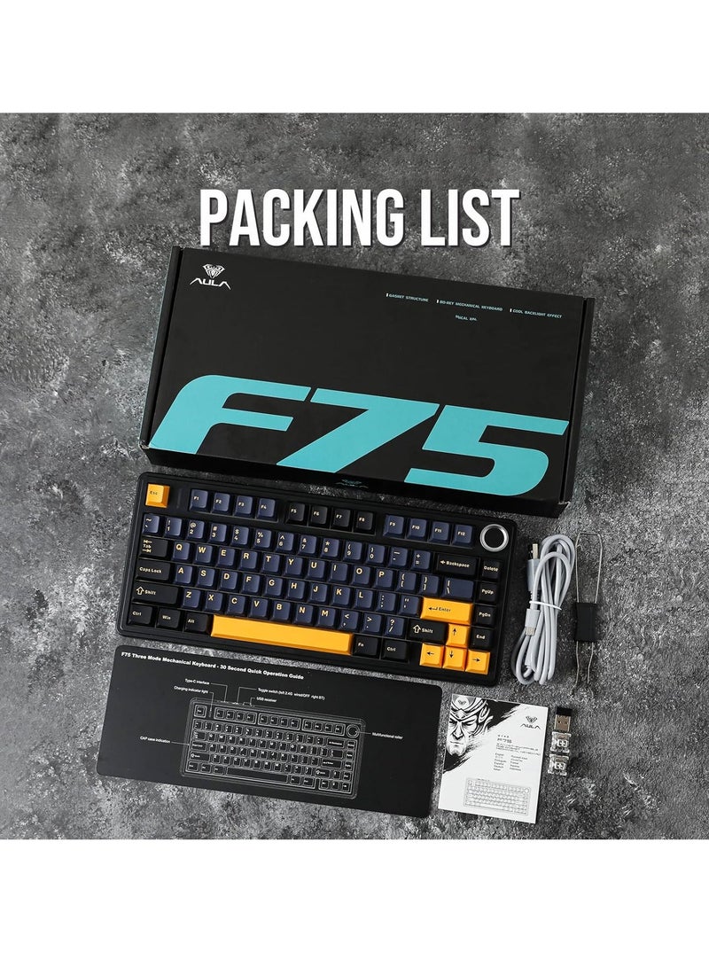 EPOMAKER x AULA F75 Gasket Mechanical Keyboard, 75% Wireless Hot Swappable Gaming Keyboard with Five-Layer Padding - Image 2