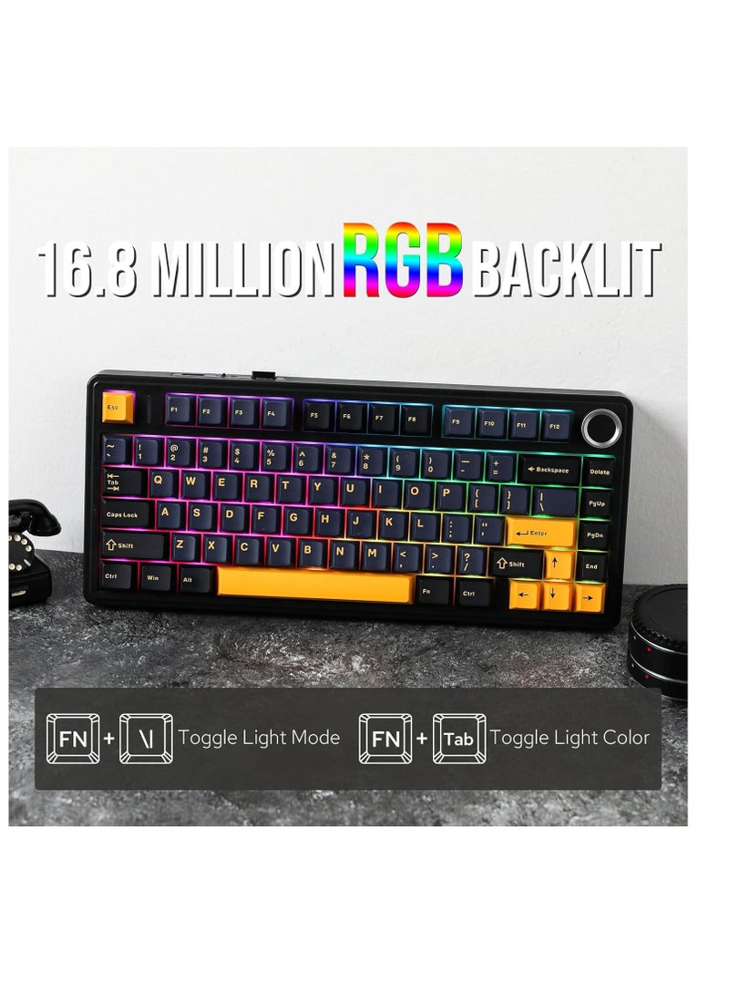 EPOMAKER x AULA F75 Gasket Mechanical Keyboard, 75% Wireless Hot Swappable Gaming Keyboard with Five-Layer Padding - Image 4