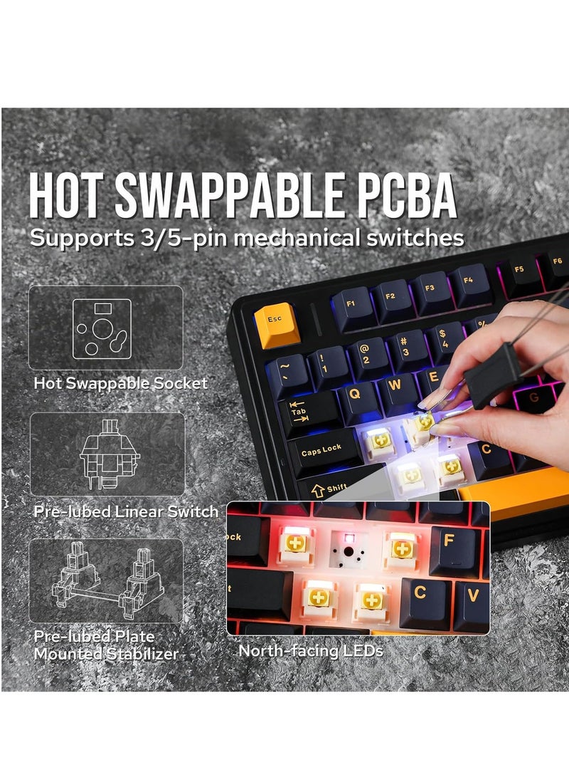 EPOMAKER x AULA F75 Gasket Mechanical Keyboard, 75% Wireless Hot Swappable Gaming Keyboard with Five-Layer Padding - Image 5