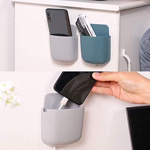 SHOPOHUBZ Wall Mounted Storage Case with Mobile Phone Charging Port Plug Holder Multicolor Pack of 2  - Image 5