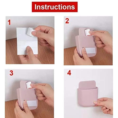 SHOPOHUBZ Wall Mounted Storage Case with Mobile Phone Charging Port Plug Holder Multicolor Pack of 2  - Image 3