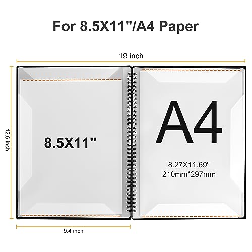 Fansjoy Sheet Music Folder, 60 Pages Capacity, Sheet Music Binder/Holder, Spiral Binder Organizer for Sheet Music Storage, Fits Letter Size 8.5 x 11 in/ A4, Writable & Detachable Choir Folder (Black) - Image 5