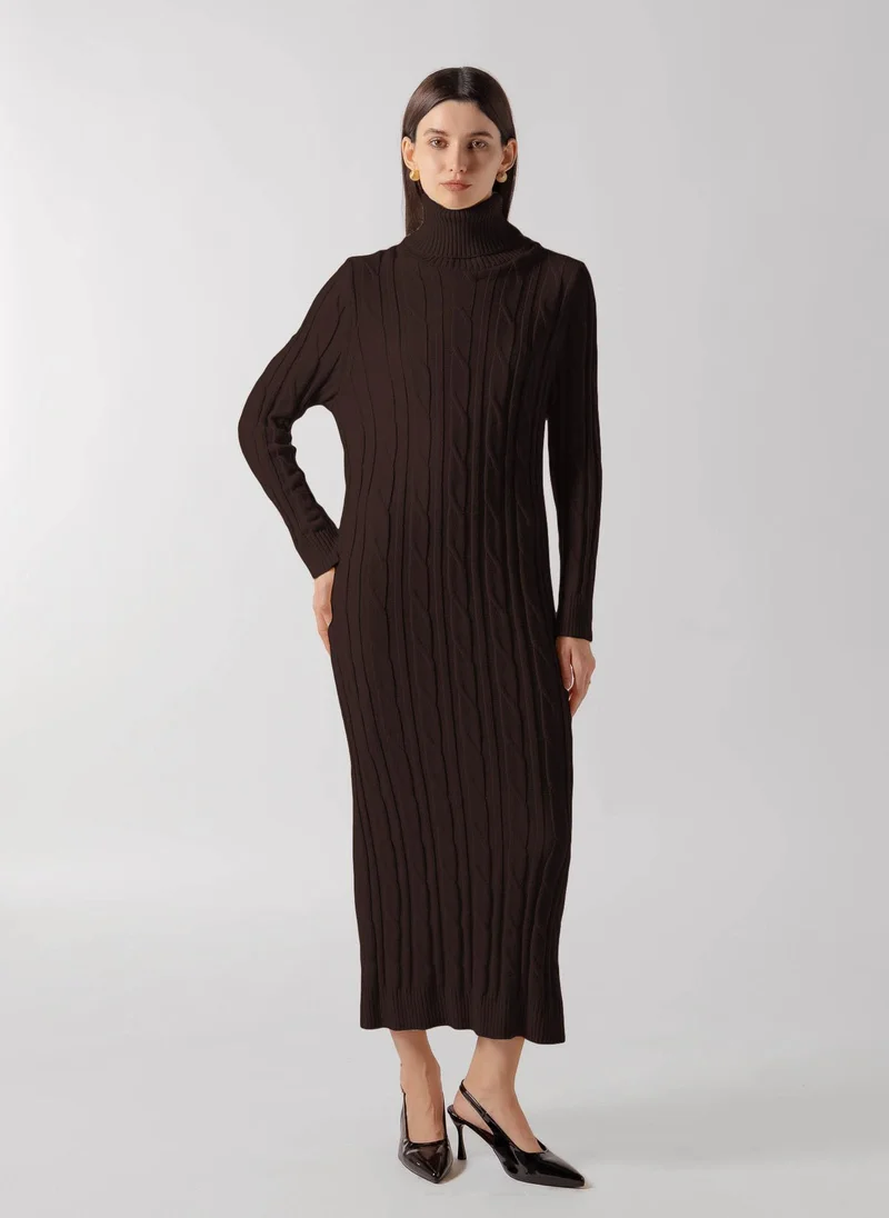 شايبس RIBBED TURTLENECK KNIT MAXI DRESS