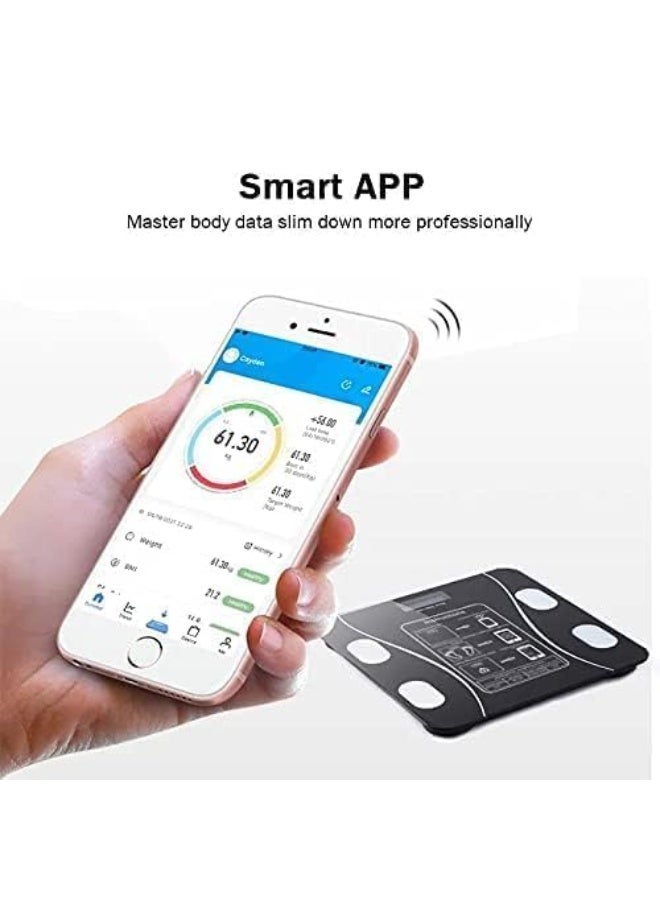 ميزان جسم رقمي ذكي بتقنية البلوتوث، تطبيق جوال متخصص لتسجيل النتائج وتحليلها، 17 قياس ووظيفة الجسم، تحليل ذكي لمؤشر كتلة الجسم، تحليل الدهون وغيرها من المقاييس - Image 2
