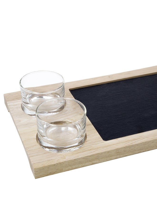 Cuisine Art Slate Serving Set with Glass Bowls - Image 3