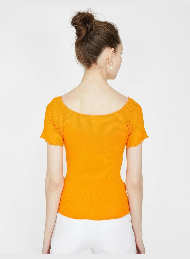 KOTON Boat Neck T-Shirt